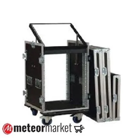 Metex 19-MIX-ACI-TKL-12U 12U 19" Mixer üniteli 3 Kapaklı Hardcase, Açılı Raylı Tekerlekli