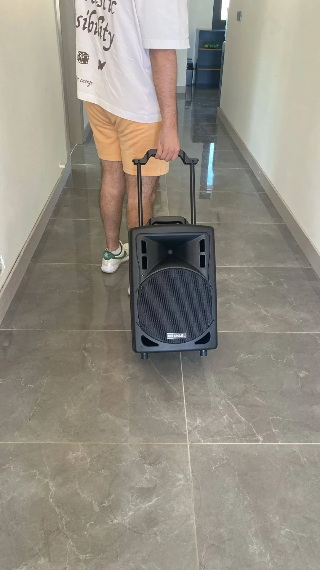 Mickle MP1010 10" Akülü Mobil Hoparlör, 300/600W 99 program Efekt, Çift Mikrofonlu