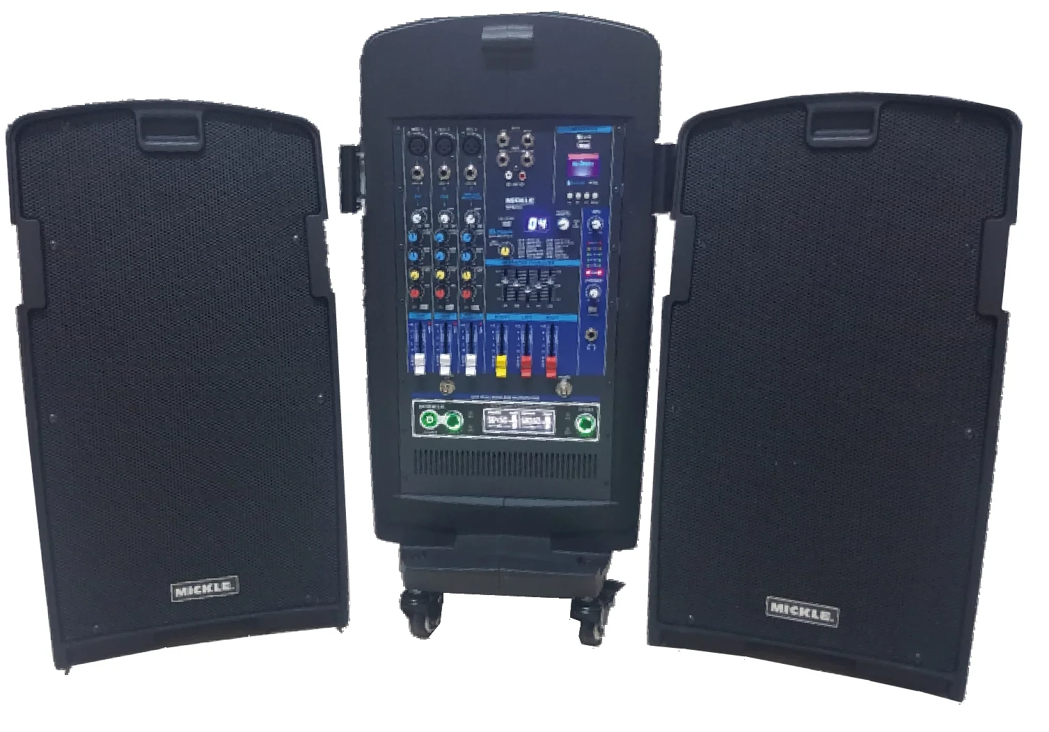Mickle MPB210 2x10" Şarjlı Taşınabilir Çift Hoparlörlü Mikrofonlu Ses Sistemi Seti USB Bluetooth
