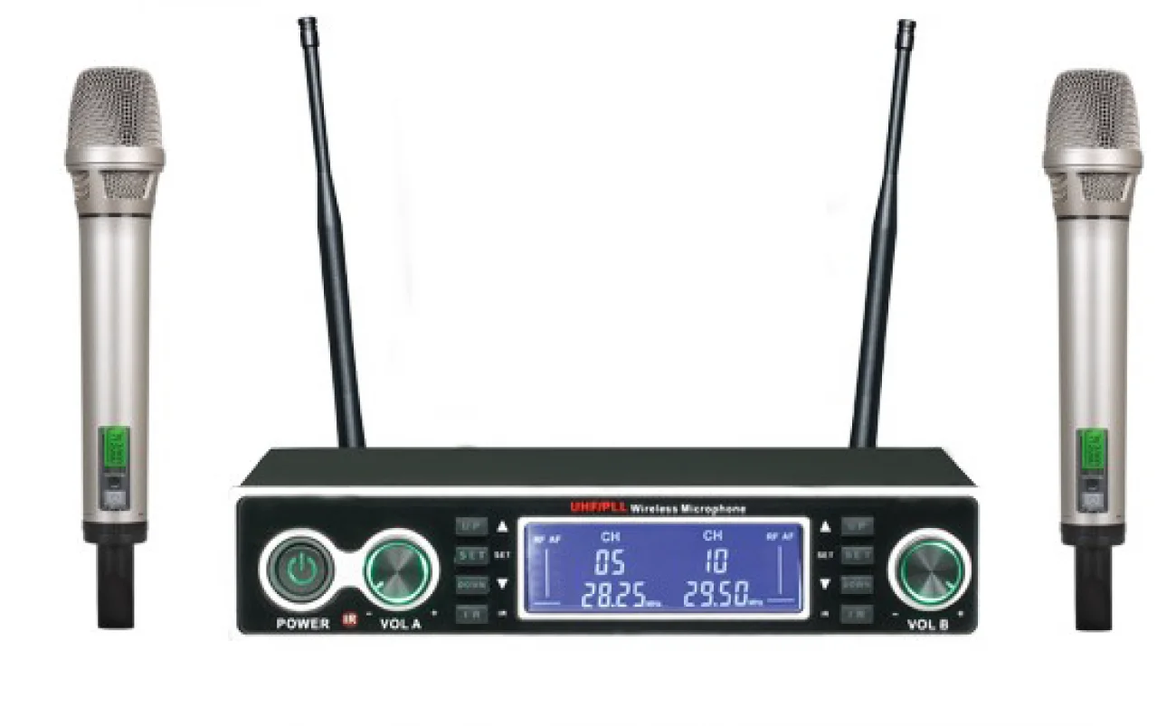 Machtig U1502EE UHF Sabit Kanal Çift El Telsiz Mikrofon Seti