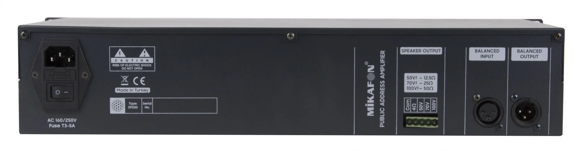 Mikafon DP200 Power Amplifikatör 1x200W/100V | Yönetilebilir Network IP