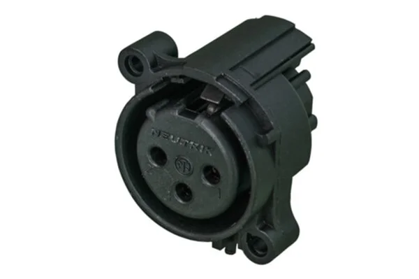 Neutrik NC3FAAH-0 3 pole female XLR receptacle, grounding: without ground/shell contact, horizontal PCB mount, retention spring instead of latch