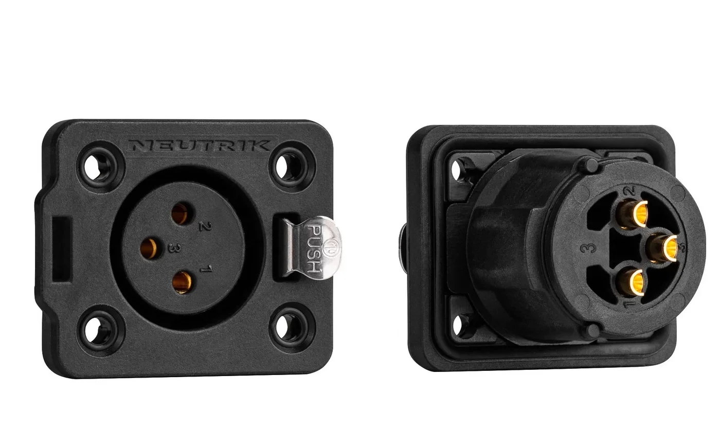 Neutrik NC3FDX-TOP 3 Pin XLR şasi tip Dişi Konnektor, PCB mount, Outdoor, IP65