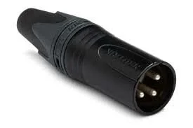 Neutrik NC3MXX-BAG Silver Contact XLR 3 Pin Erkek Konnektör Siyah