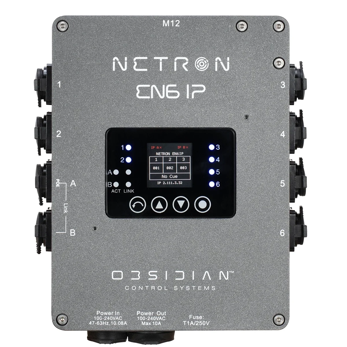 Obsidian Control NETRON EN6 IP Ethernet to DMX Gateway (6 RDM Port, IP66)