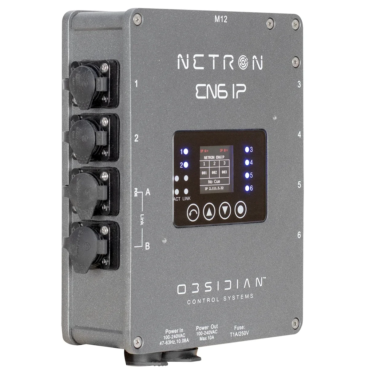 Obsidian Control NETRON EN6 IP Ethernet to DMX Gateway (6 RDM Port, IP66)