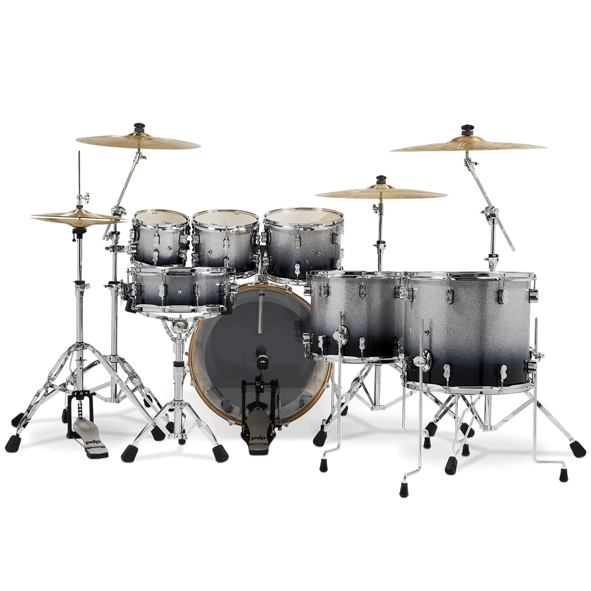 PDP Drums Concept Akçaağaç 7-Parça 22" Akustik Davul (Silver - Black Sparkle ...