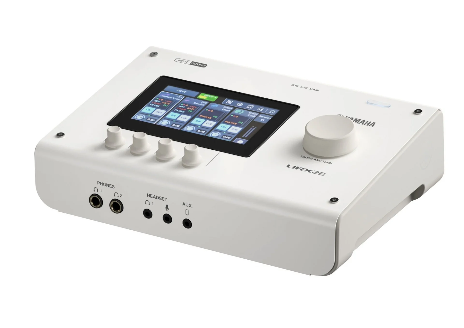 Yamaha URX22-W USB Audio Interface with Touchscreen Ses kartı, 4-in/2-out USB-C