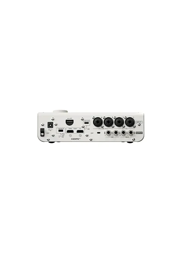Yamaha URX44V W USB-C Ses ve Video Arabirimi, HDMI 4K Yakalama, 6 Giriş / 4 Çıkış, Beyaz