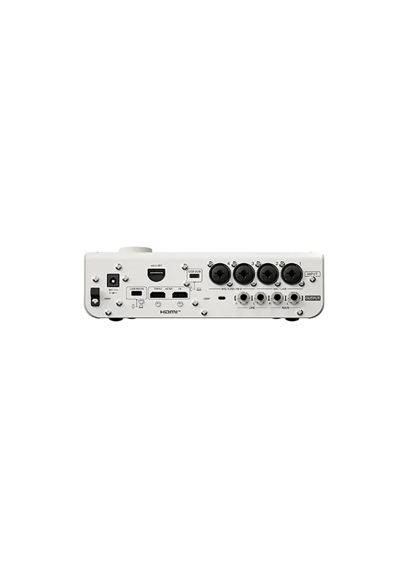 Yamaha URX44V W USB-C Ses ve Video Arabirimi, HDMI 4K Yakalama, 6 Giriş / 4 Çıkış, Beyaz