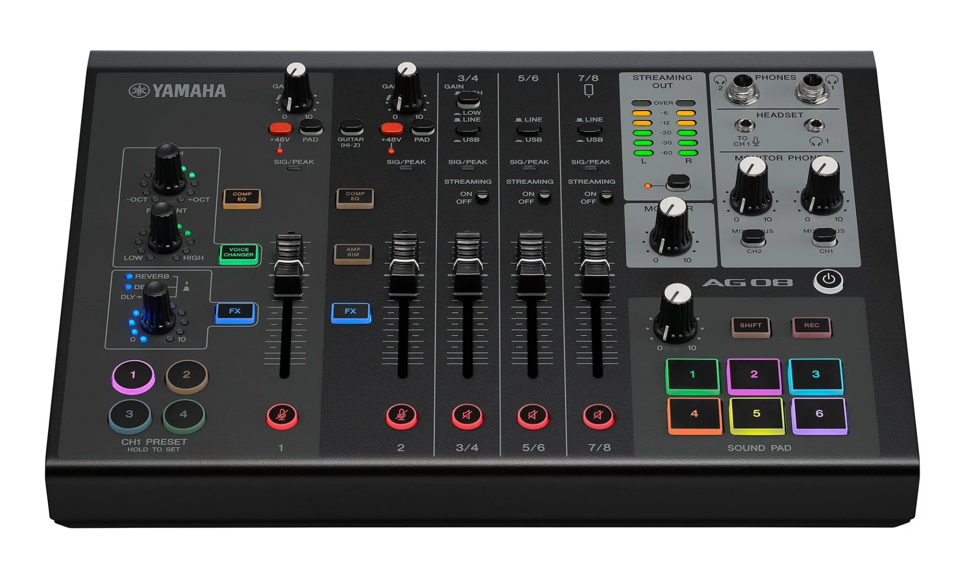 Yamaha AG08 8-kanallı Yayın Mikseri (Black)