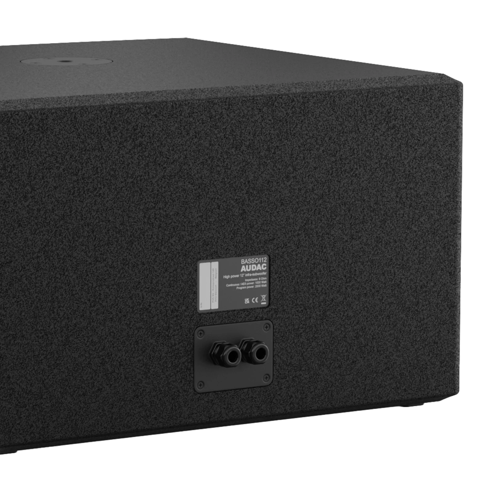 Audac BASSO-112/OB Dış Mekan IP55 12" Pasif Infra-Subwoofer 2000W/prg 124 dB, Siyah