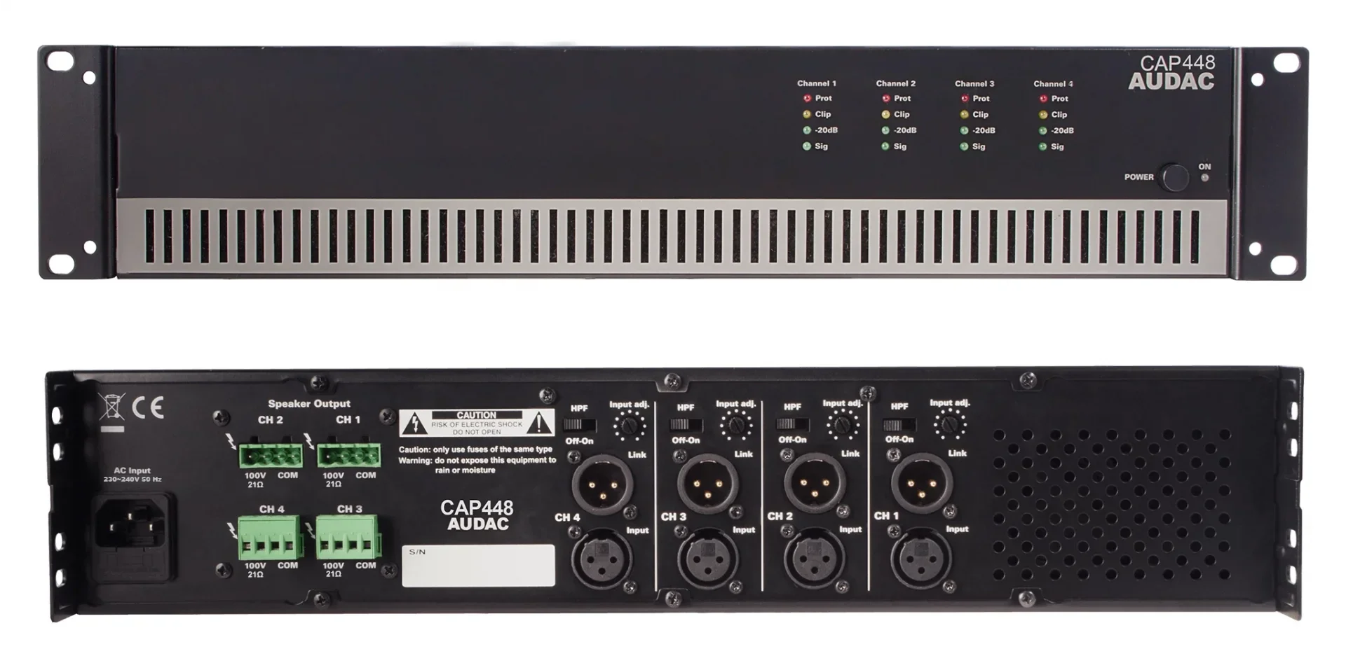 Audac CAP448 Quad Power Amplifikatör 4x480W/100V