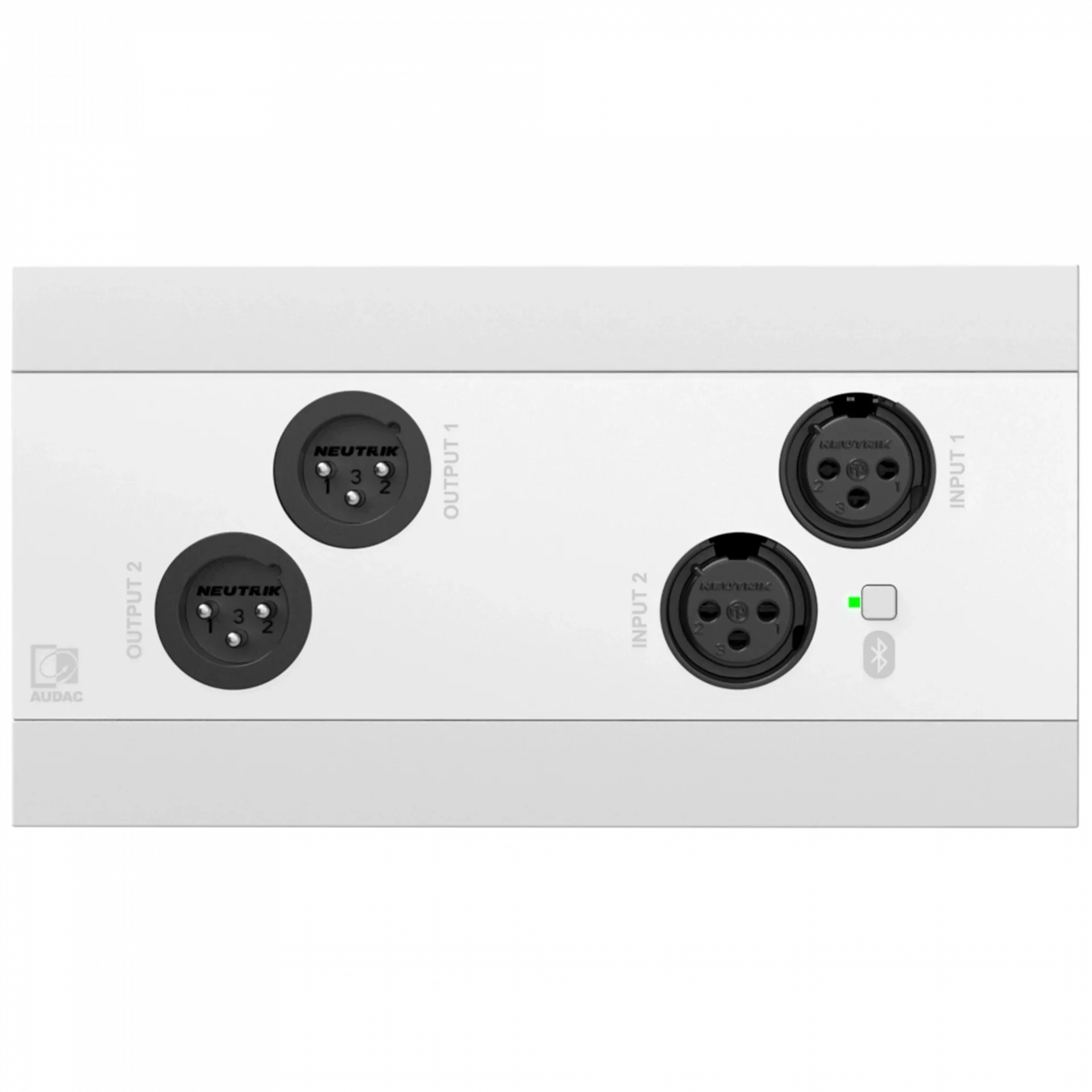Audac NWP222 Network in- &amp; output panel - 2 x XLR in- &amp; out + BT (4 x 2 CH)