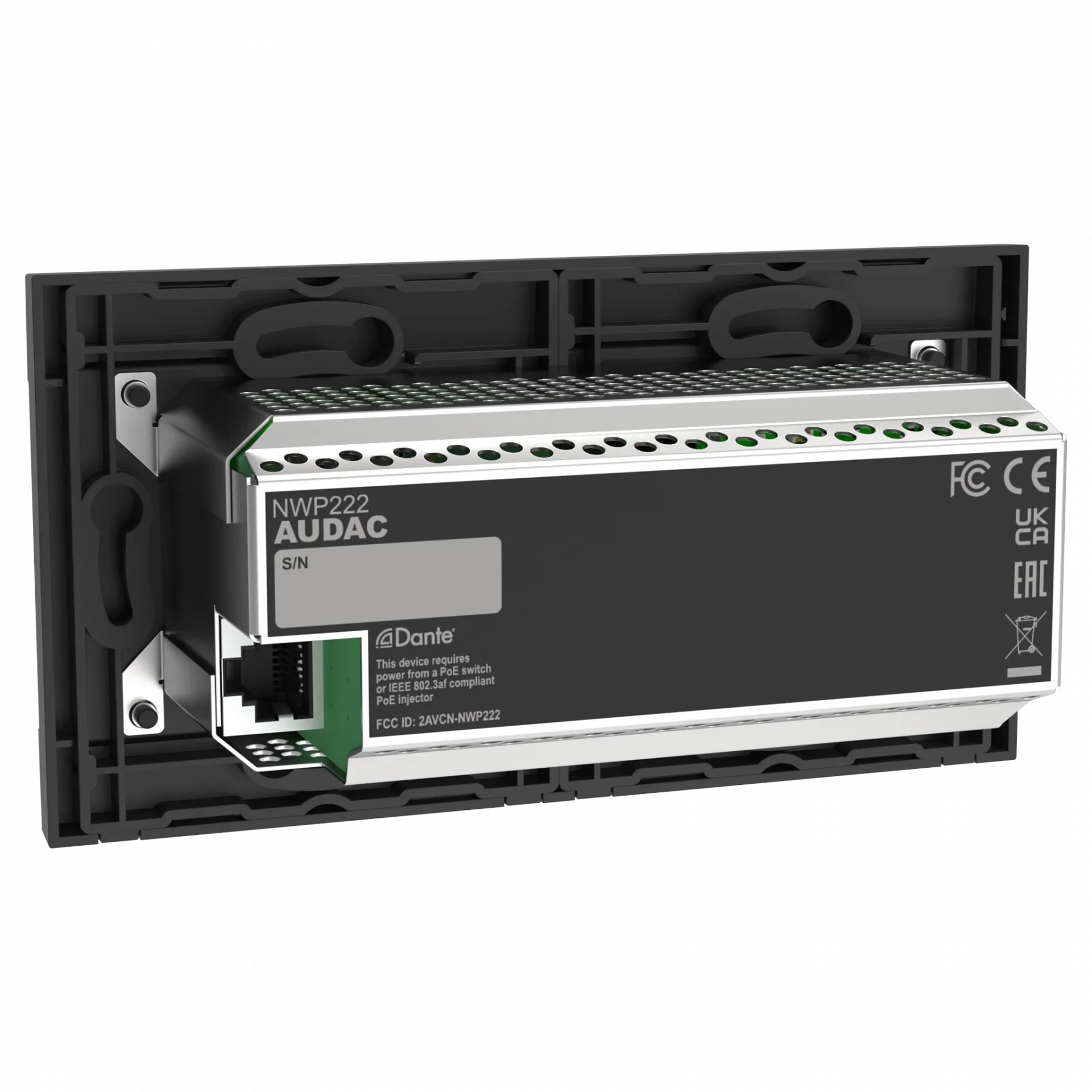 Audac NWP222 Network in- &amp; output panel - 2 x XLR in- &amp; out + BT (4 x 2 CH)