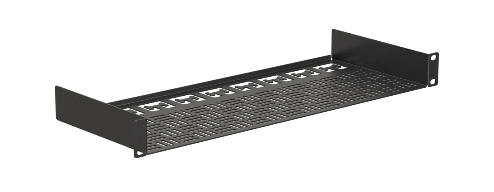 Caymon IS120S/B 19" 1U Sabit Rack Rafı, 180 mm Derinlik, Siyah