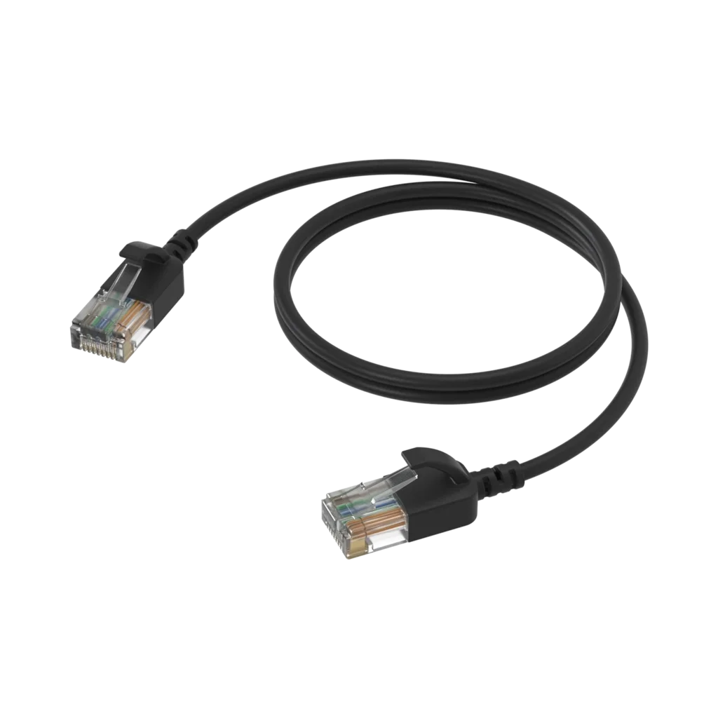 Procab CSD560B/1.5 Slim CAT6A U/UTP Network Kablosu RJ45-RJ45, Siyah, 1,5 Metre