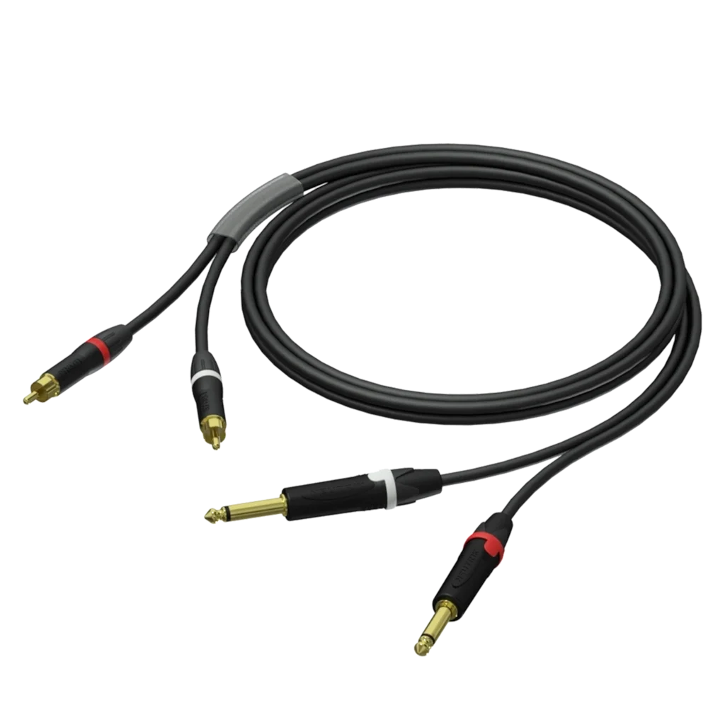 Procab PRA631/3 Çift Mono 6,3mm Jak - Çift RCA Kablo, Neutrik, 3 Metre