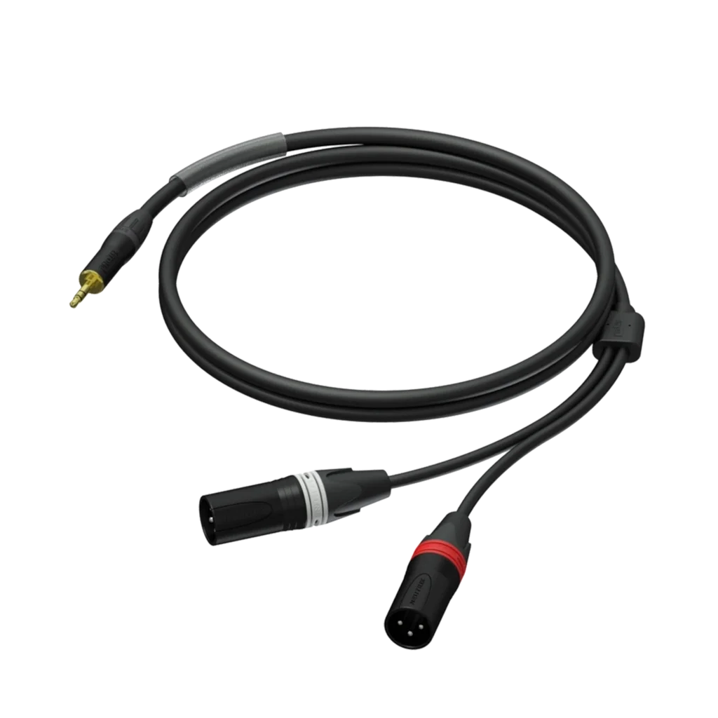 Procab PRA712/3 3,5mm Stereo Mini Jak - Çift Erkek XLR Kablo, Neutrik, 3 Metre