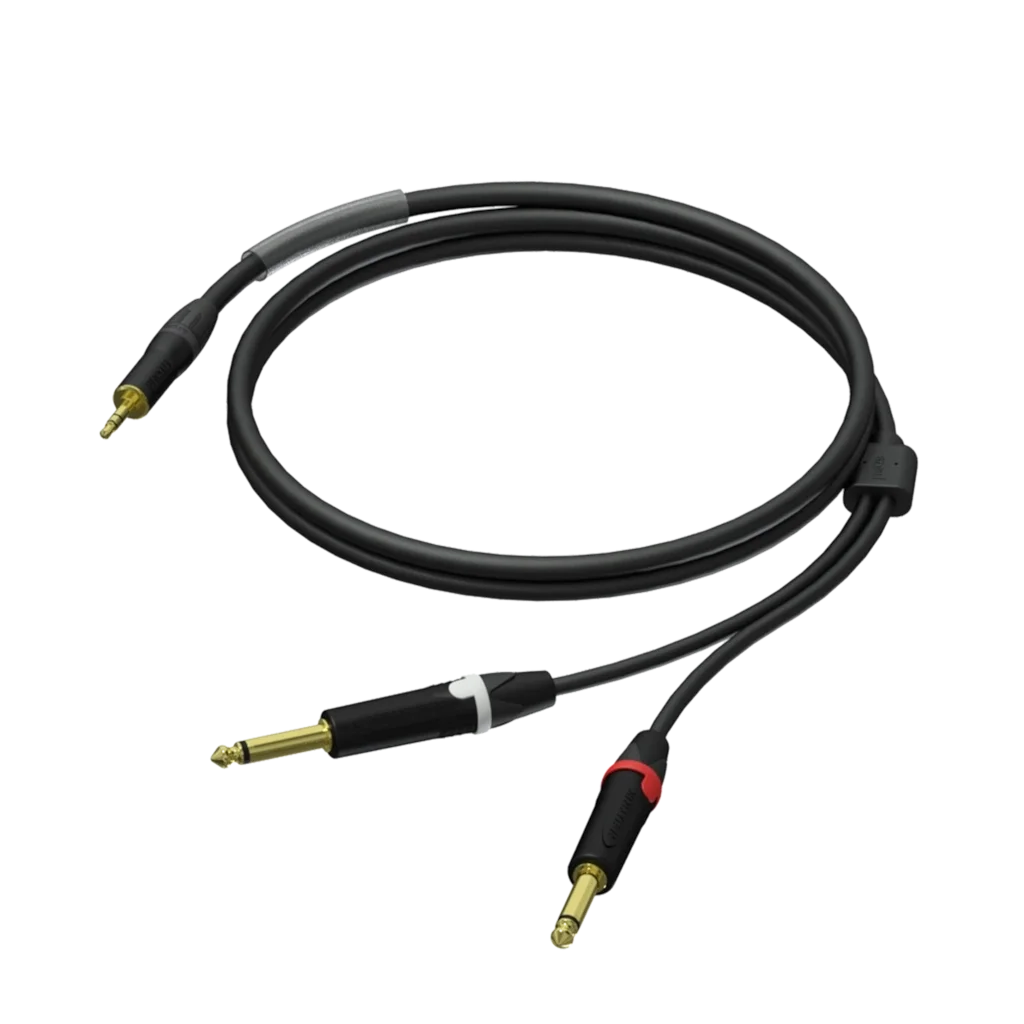 Procab PRA713/3 3,5mm Stereo Mini Jak - Çift Mono 6,3mm Jak Kablo, Neutrik, 3 Metre