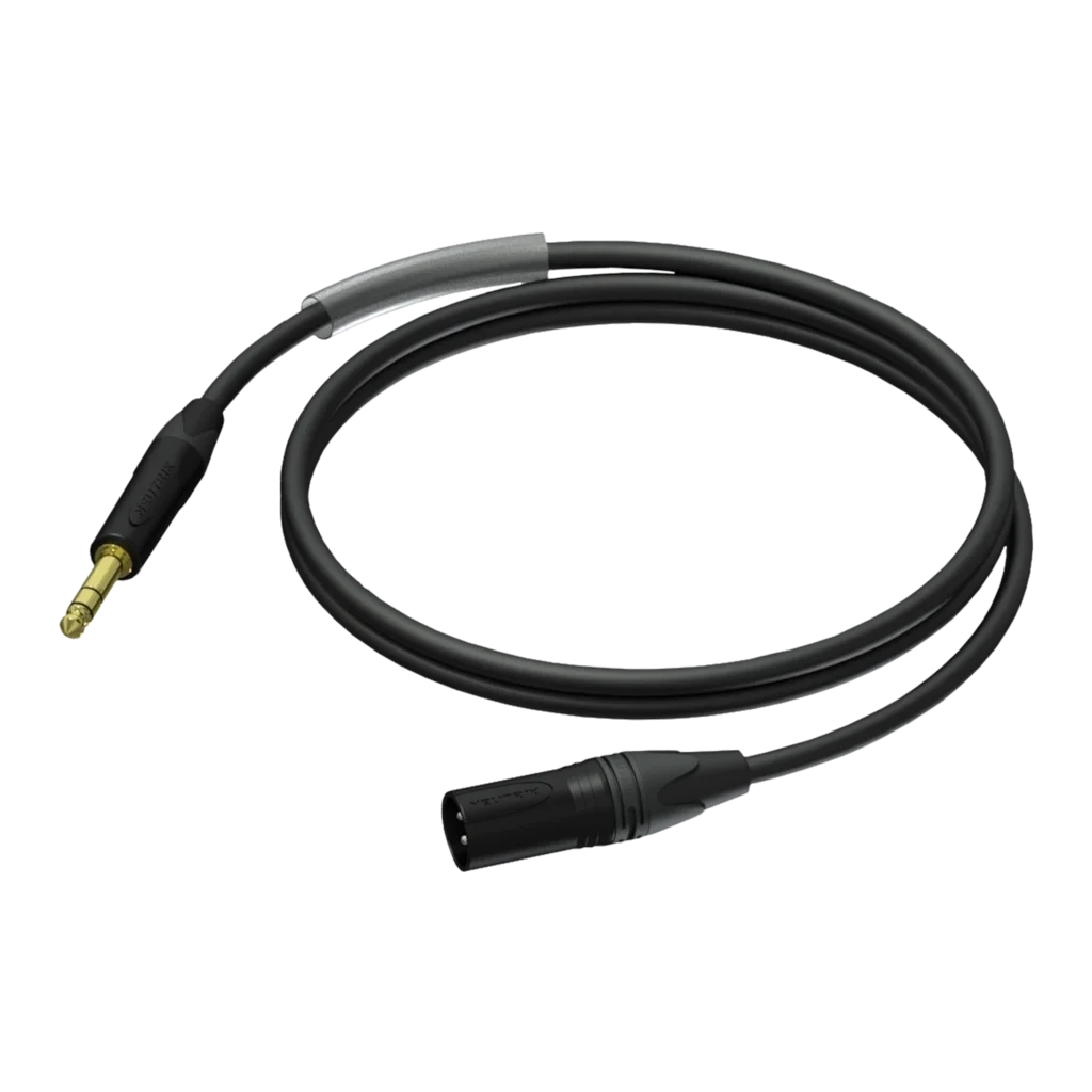 Procab PRA724/3 Erkek XLR - Stereo 6,3mm Jak (TRS) Kablo, Neutrik, 3 Metre