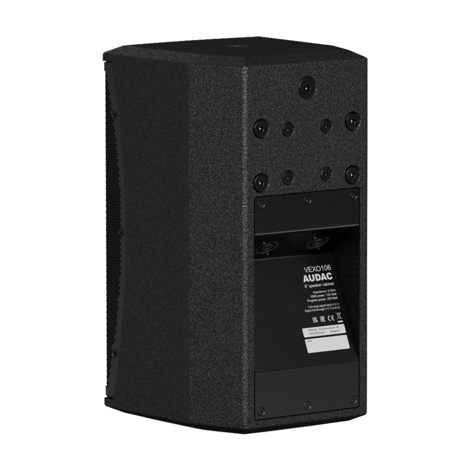 Audac VEXO106/B 6.5" 2 Yollu Pasif Hoparlör 250W/prg 113 dB, Siyah