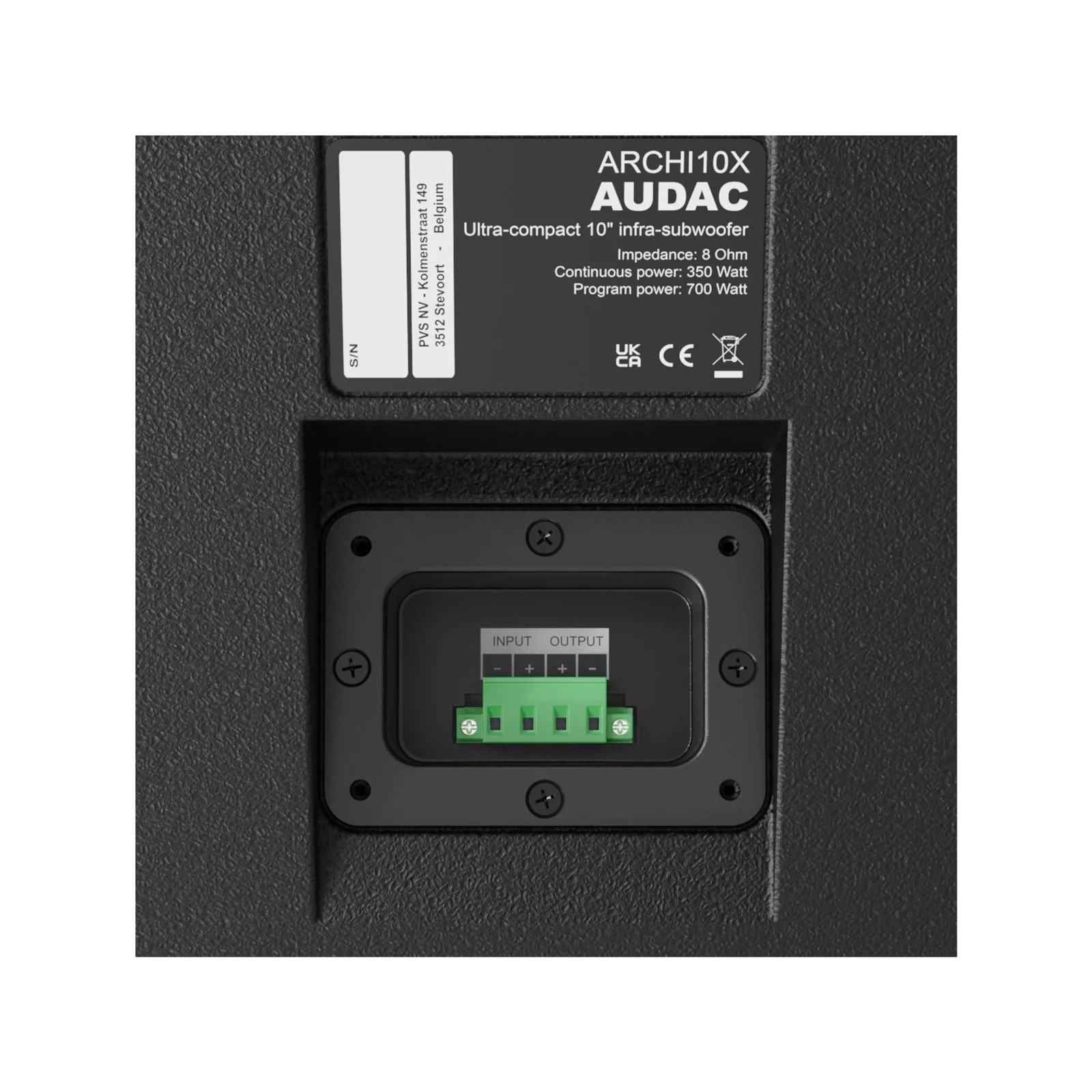 Audac ARCHI10X/OB 10" Mimari Infra-Subwoofer 700W/prg, IP55 Dış Mekan, Siyah