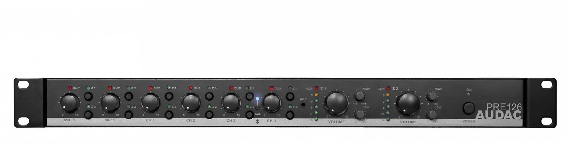 Audac PRE126 | 2-zone 6-kanal Stereo Preamplifier Mixer | Bluetooth 4.2
