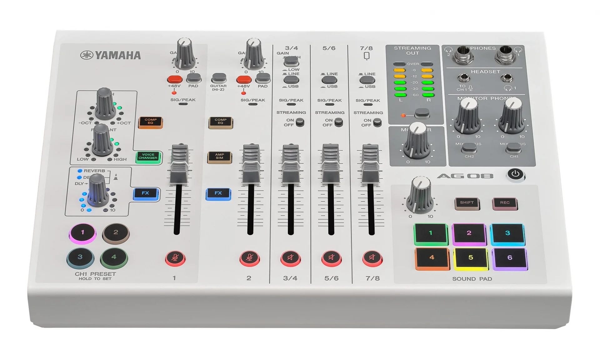 Yamaha AG08 8-kanallı Yayın Mikseri (white)