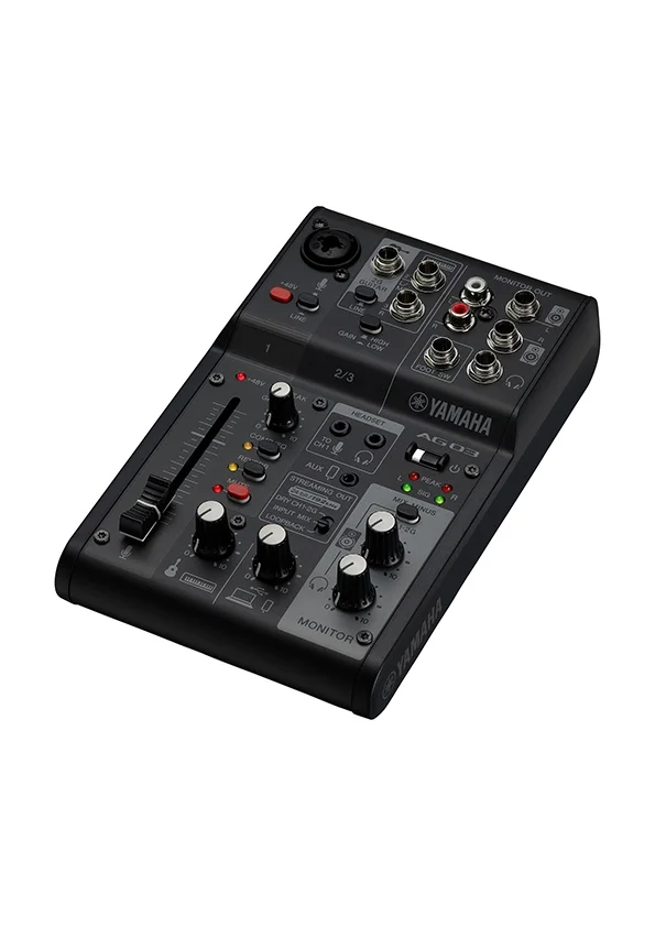 Yamaha AG03MK2 B 3 Kanallı Canlı Yayın Mikseri ve USB Ses Kartı, Siyah