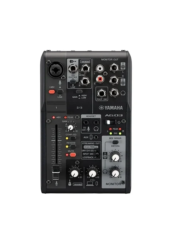 Yamaha AG03MK2 B 3 Kanallı Canlı Yayın Mikseri ve USB Ses Kartı, Siyah