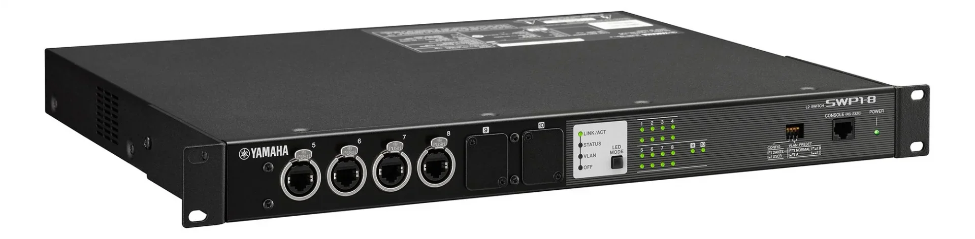 Yamaha SWP1-8 8 Port Gigabit Dante Network Switch, etherCON