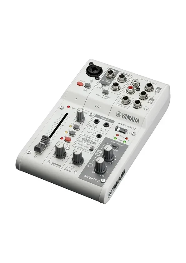 Yamaha AG03MK2 W 3 Kanallı Canlı Yayın Mikseri ve USB Ses Kartı, Beyaz