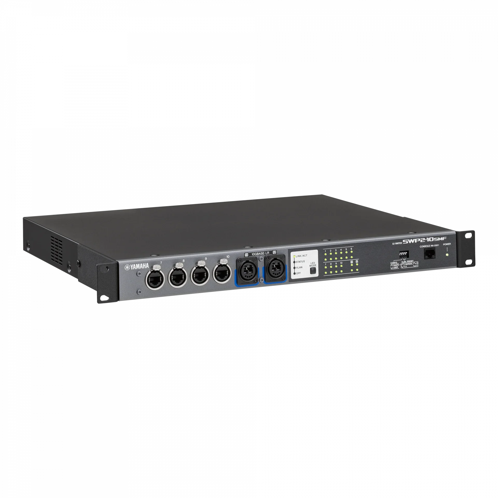Yamaha SWP2-10SMF 10 Port Dante Network Switch, 10G Single-Mode Fiber