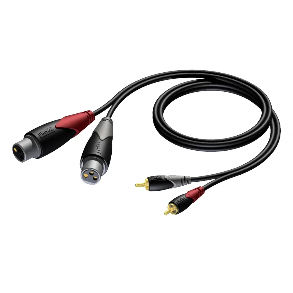 Procab CLA705/3 çift RCA( tos) jaktan çift XLR dişi jaka, 3.0 Metre kablo