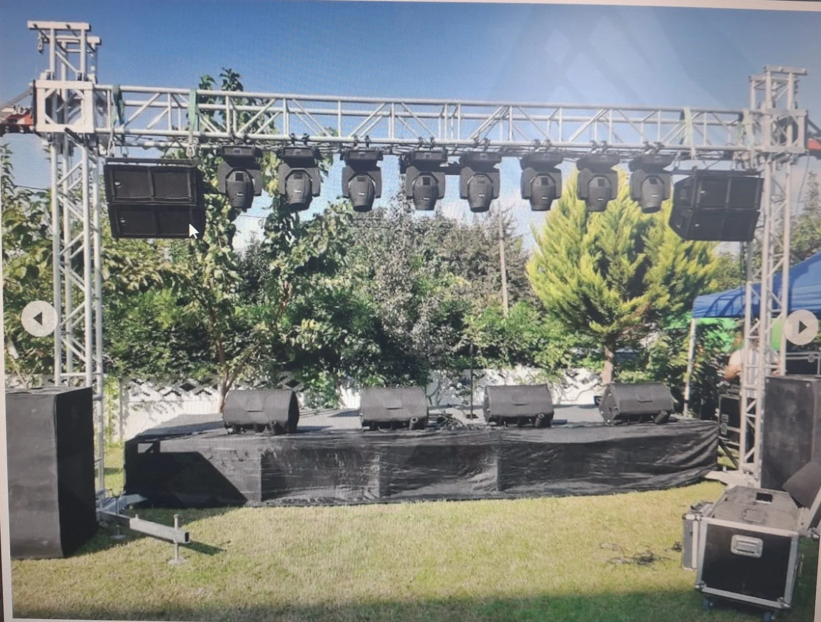 Ön Truss 40x40 Kare Trusslu Tower Sepetli Model, 5,5-metre Yükseklik, 12-metre Genişlik