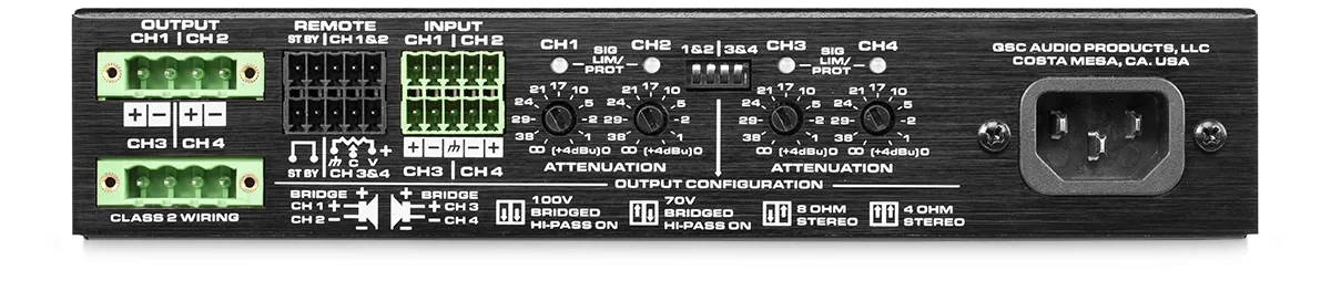 QSC SPA4-100 4x60W/100V Power Amplifikatör