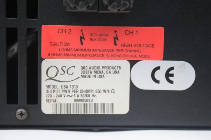 QSC USA 1310 2x650W/4-ohm Power Amplifikatör 2x1000W/2-ohm Toroid Trafo crossoverli