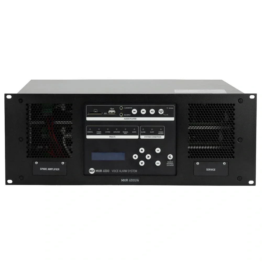 RCF MXR4500/2 2X500W Master UNITÀ MASTER CON 2 Power Amplifier Ünitesi EN54-16