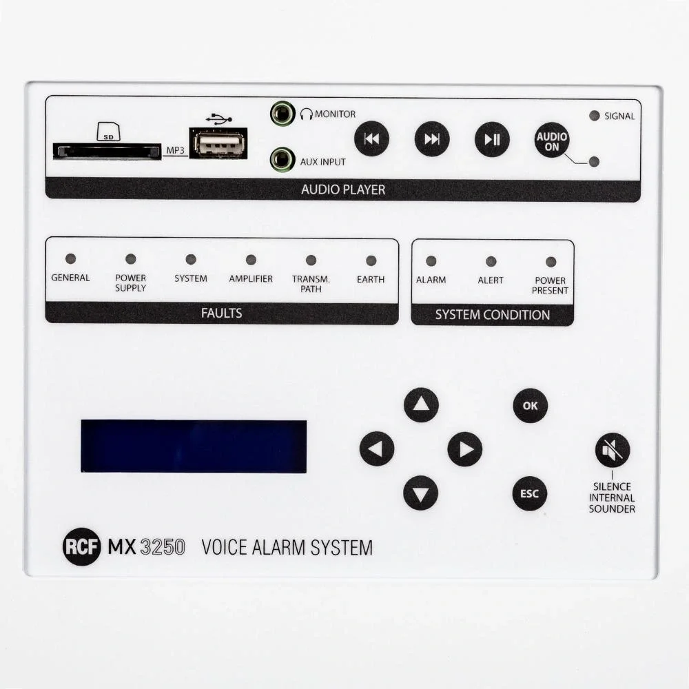 RCF MX 3250/6 DXT3000 integrated voice alarm main unit, 250W, 6-kanals