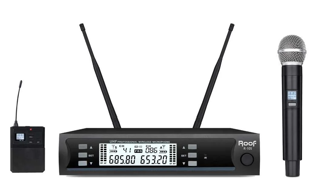 ROOF R-105EY EL+YAKA Çiftli Kablosuz Mikrofon Seti