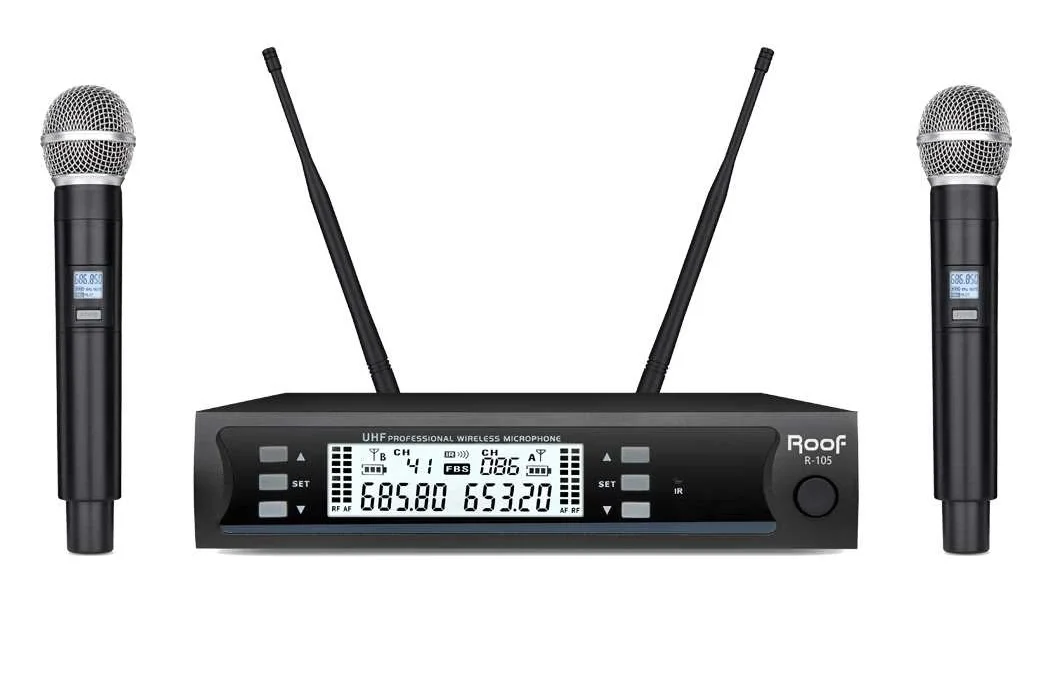 ROOF R-105EE Çift El Kablosuz Mikrofon Seti