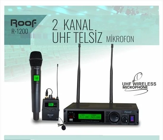 ROOF R-1200 El+Yaka Kablosuz Mikrofon Seti