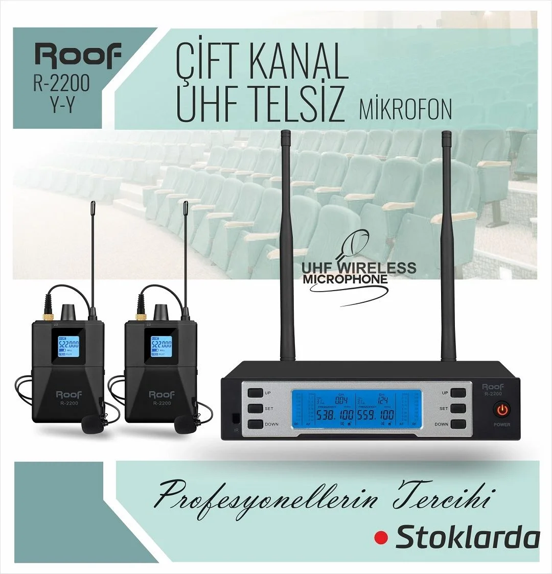 ROOF R-2200 El+Yaka Kablosuz Mikrofon Seti