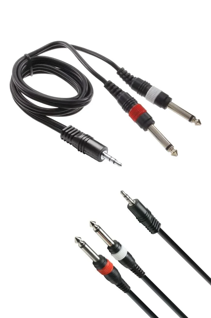 Roxtone K13520 Aux / Audio Kablo 20 metre 2x6.3mm Mono to 3.5mm stereo
