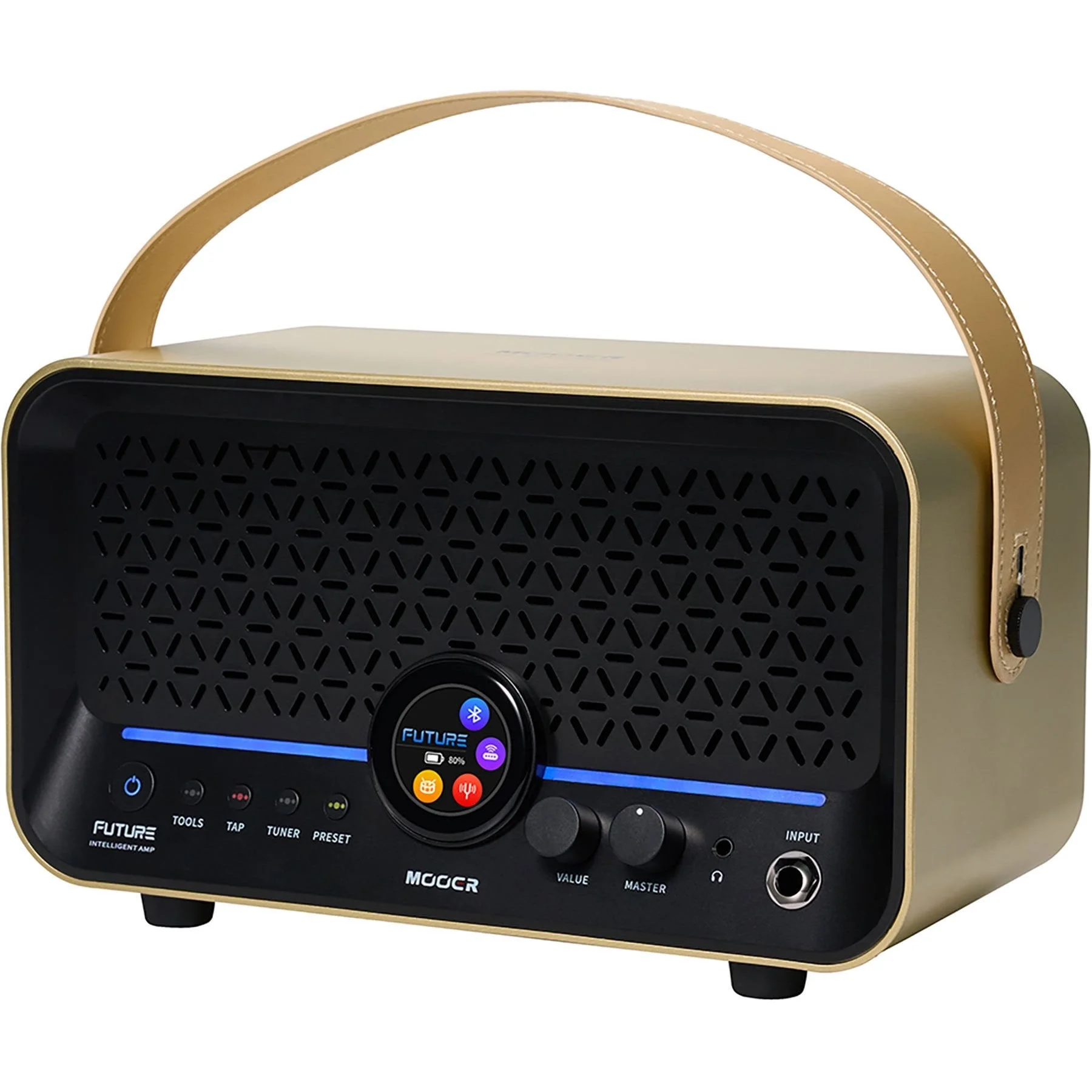 Mooer F15iLIIGL Şarjlı Akıllı Gitar Amfisi (Imperial Gold)