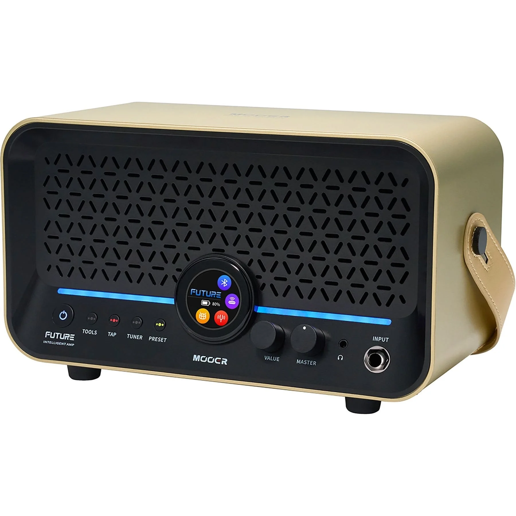 Mooer F15iLIIGL Şarjlı Akıllı Gitar Amfisi (Imperial Gold)