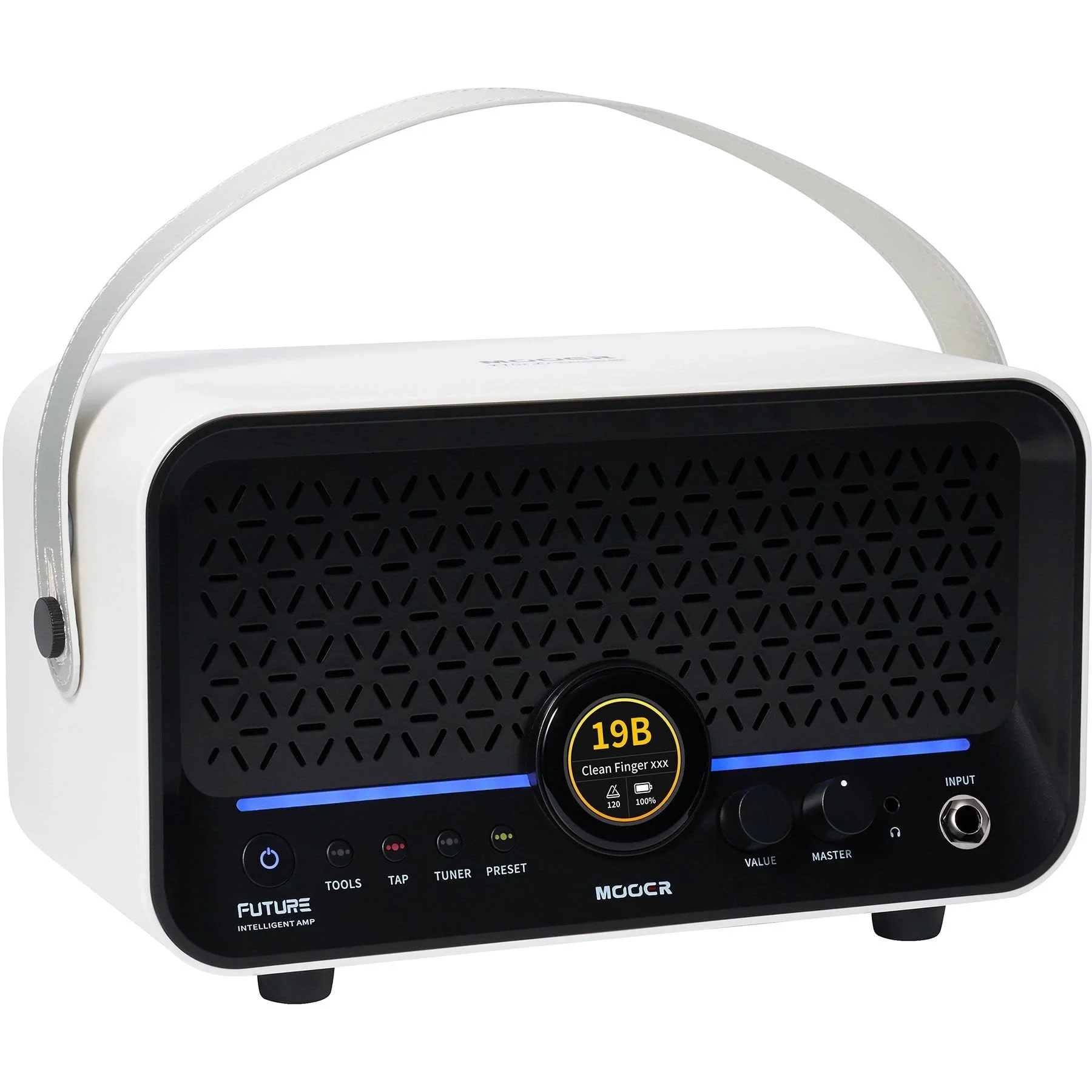 Mooer F15iLISWH Şarjlı Akıllı Gitar Amfisi (Snowfall White)