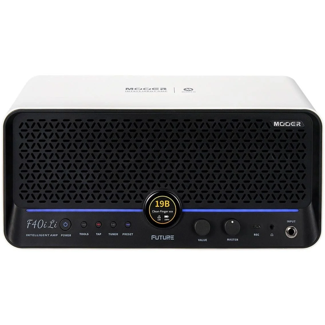 Mooer F40iLI/SWH Şarjlı 40W Stereo Akıllı Gitar Amfisi Snowfall White