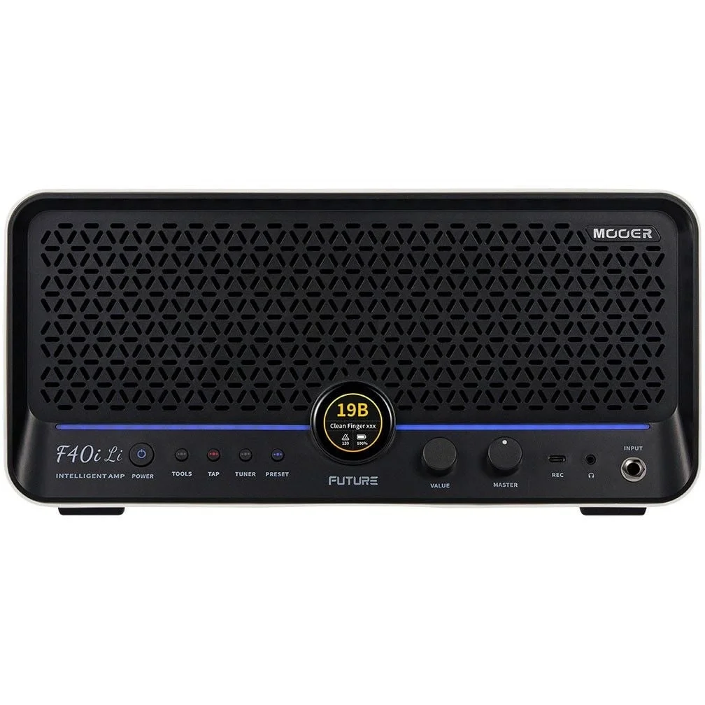 Mooer F40iLI/SWH Şarjlı 40W Stereo Akıllı Gitar Amfisi Snowfall White